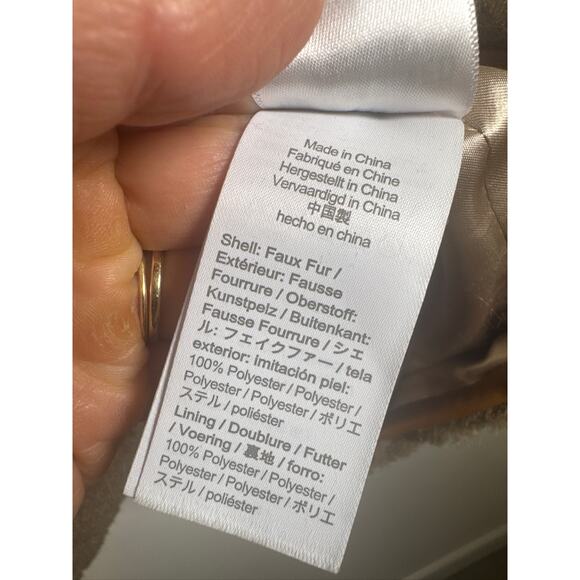 J.CREW Faux Fur Teddy Coat - Tan Polyester Zip Jacket, XS - Picture 3 of 7